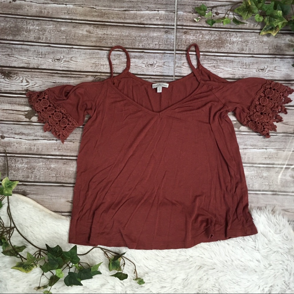 4/$20 CHARLOTTE RUSSE Short Sleeve Lace Shirt